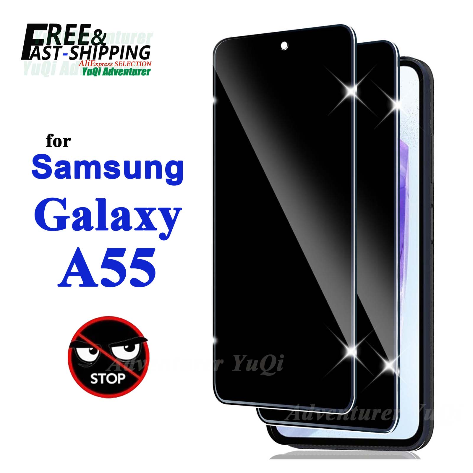 Anti Spy Privacy Glass Case - Protecteur d'écran Anti-espion pour Samsung Galaxy