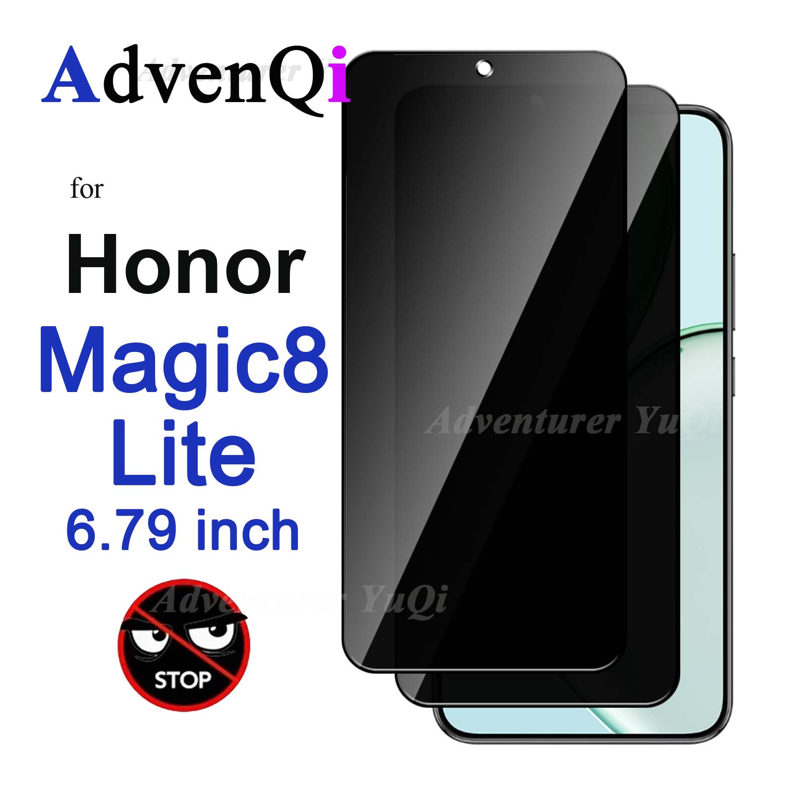 Anti Spy Privacy Glass Case - Protection d'écran anti-espion pour Honor Magic8