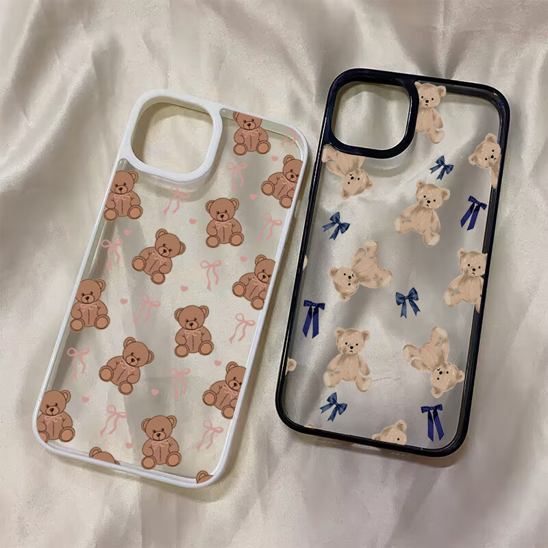Clear Shockproof Bumper Case - Coque de téléphone transparente avec nœud