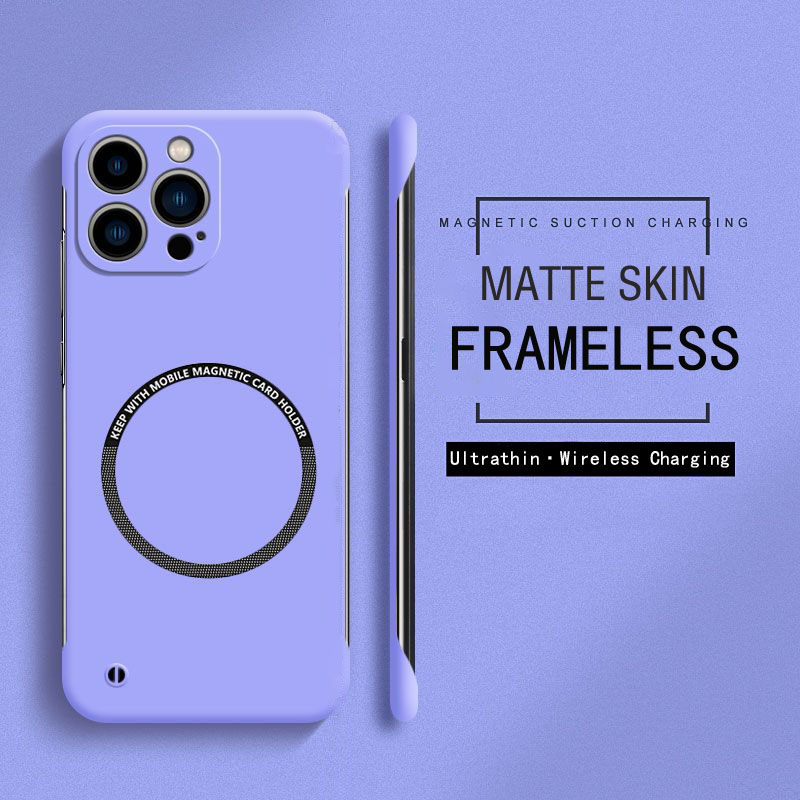 Matte Hard Pc Back Case - Étui magnétique sans cadre pour Magsafe