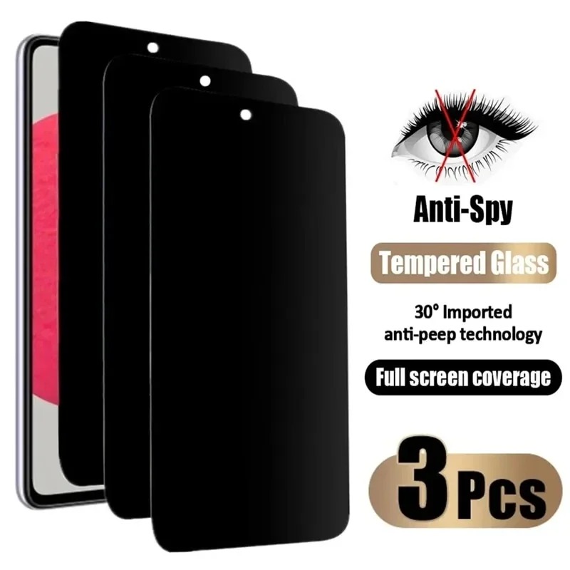 Anti Spy Privacy Glass Case - Lot de 3 coques de protection