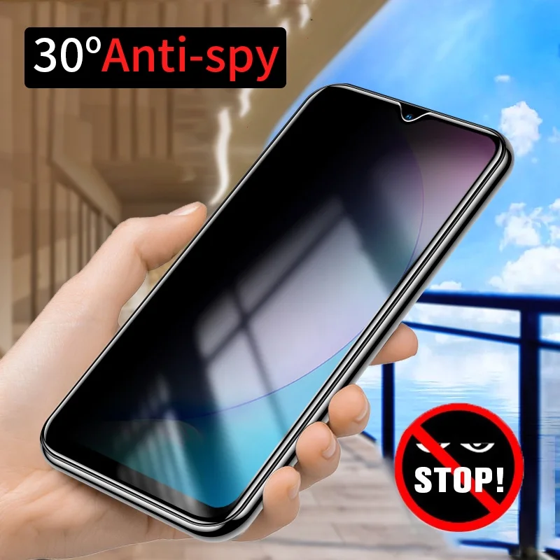 Anti Spy Privacy Glass Case - Protection d'écran en verre trempé anti-espion