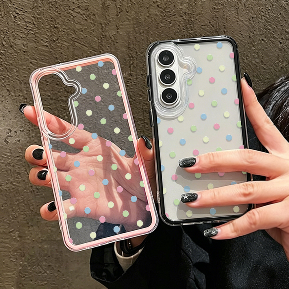 Clear Shockproof Bumper Case - Coque de téléphone à pois colorés