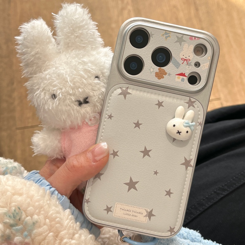 Cute Cartoon Wrist Strap Silicone Case - Étui de téléphone en cuir 3D