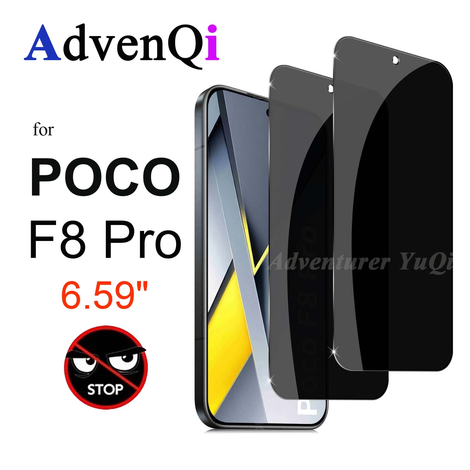 Anti Spy Privacy Glass Case - Protecteur d'écran anti-espion pour Xiaomi POCO