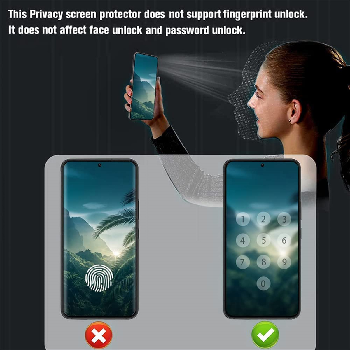 Protection d'écran anti-espion - Anti Spy Privacy Glass Case avis et prix