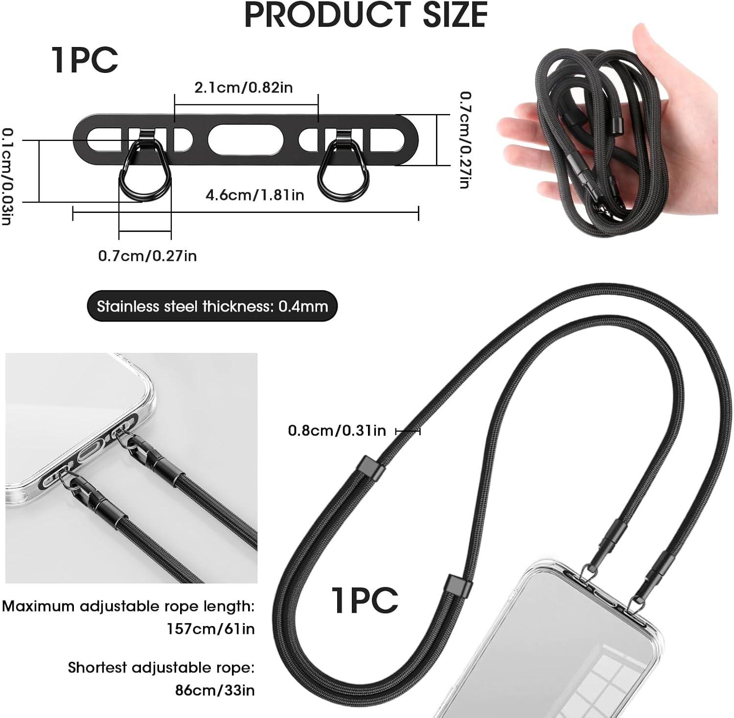 Lanière de téléphone portable, - Crossbody Lanyard Neck Strap Case avis et prix