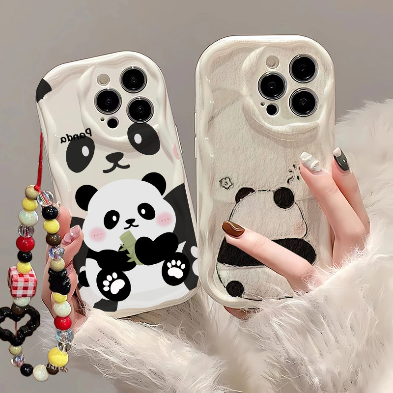 Étui avec dragonne Panda migno - Cute Cartoon Wrist Strap Silicone Case avis et prix