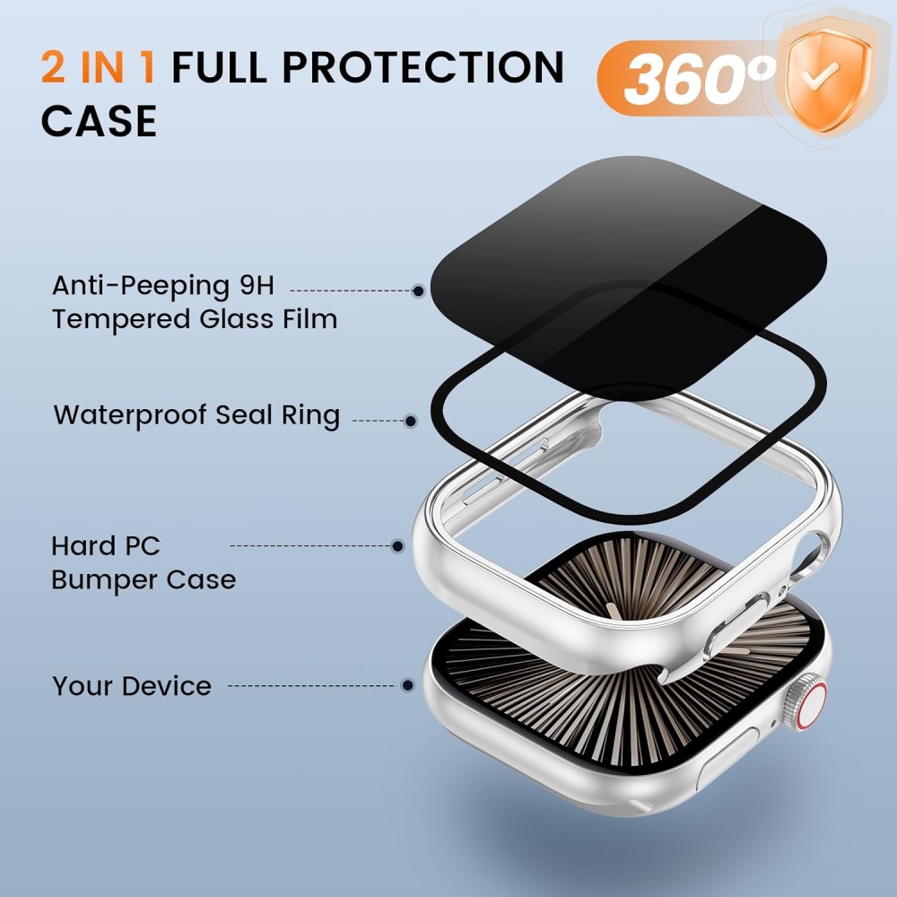 Verre + étui pour Apple Watch  - Anti Spy Privacy Glass Case avis et prix