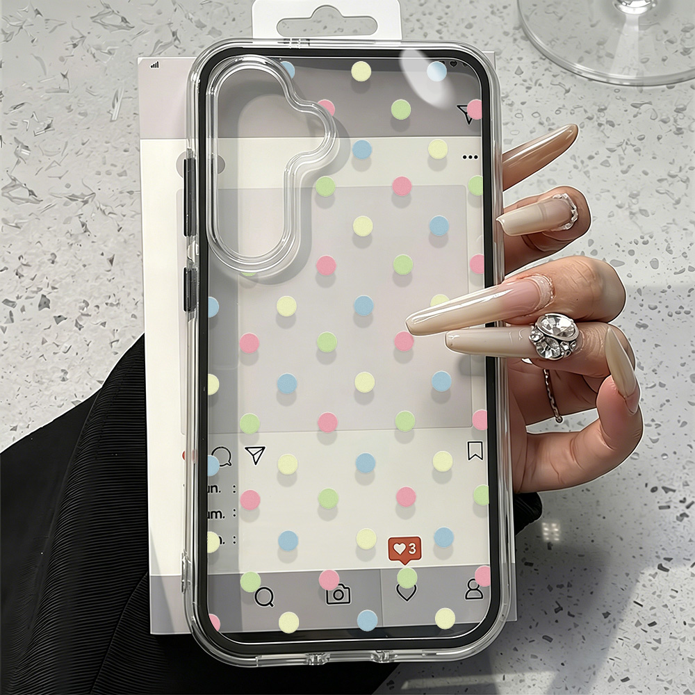 Coque de téléphone à pois colo - Clear Shockproof Bumper Case avis et prix
