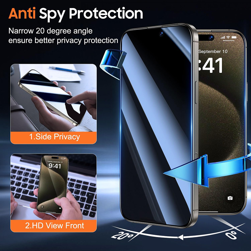 Lot de 4 protections d'écran a - Anti Spy Privacy Glass Case avis et prix